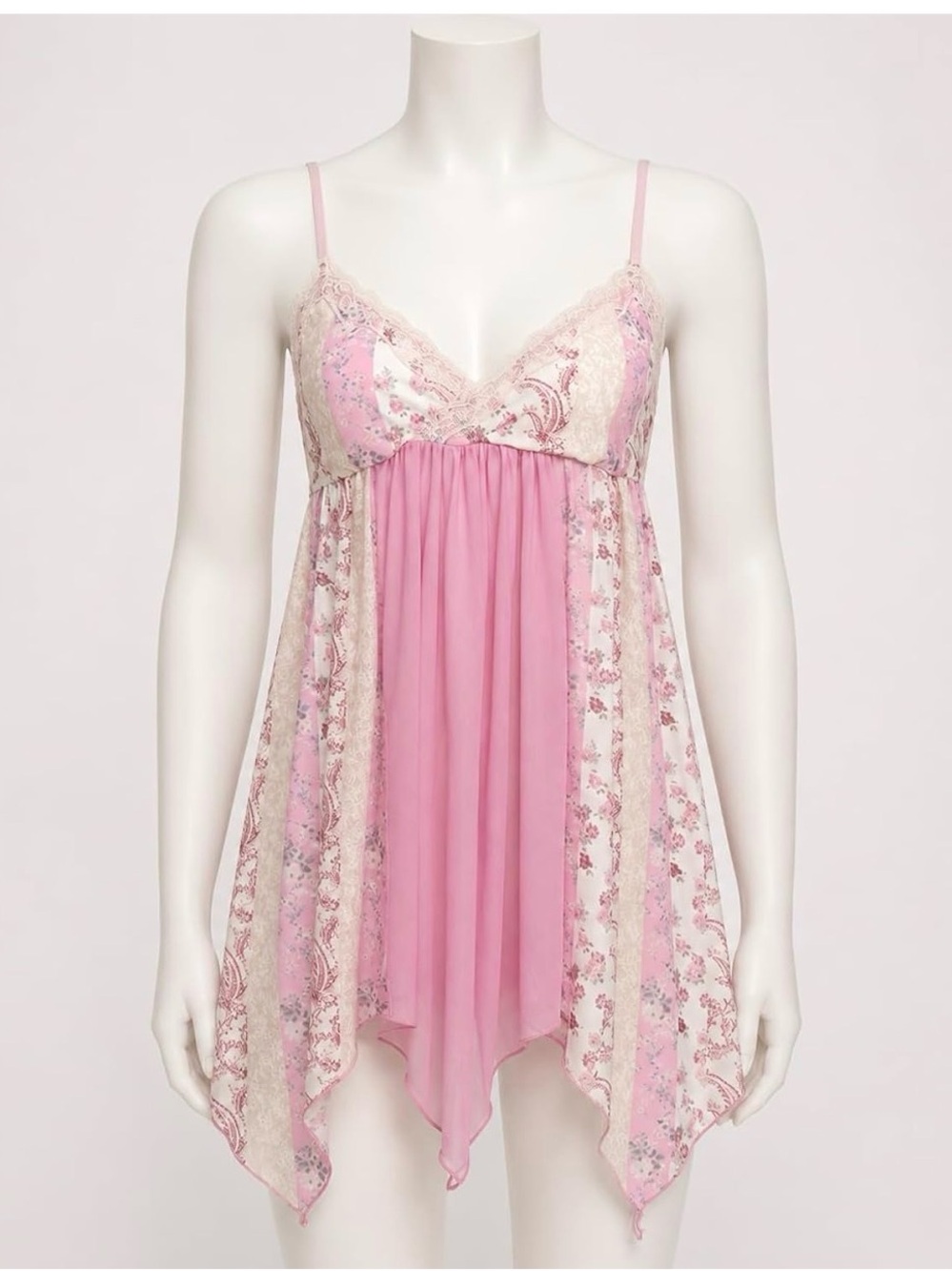 Lace-Trim Pink Camisole Slip Top